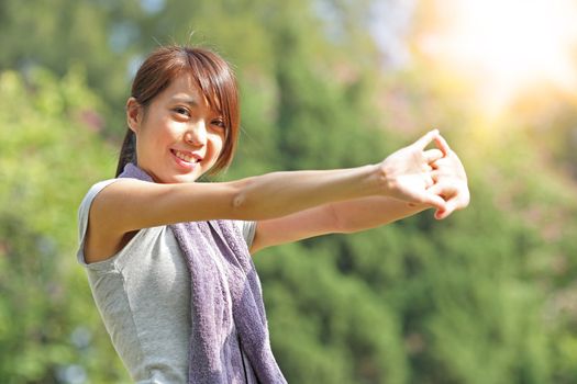 woman doing stretching exercise