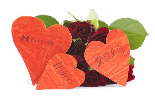 red roses and hearts