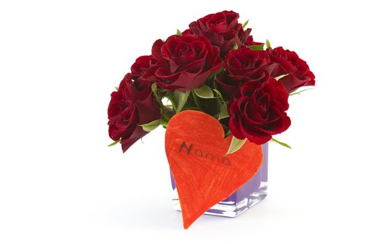 red roses and heart