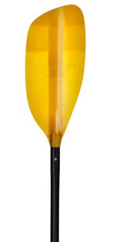 a fiberglass blade of whitewater kayak paddle, isolated on white