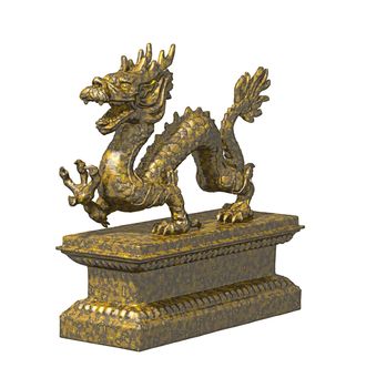 An image of a nice golden dragon sculpture