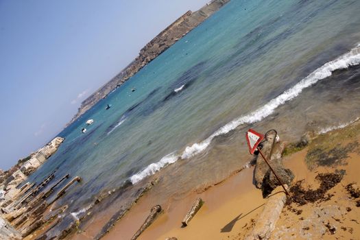 Gnejna beach on the island of Malta, Europe