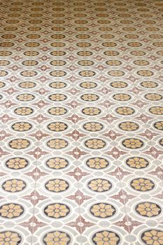 Old traditional Maltese floor tiles found in a Maltese monastry in Mdina