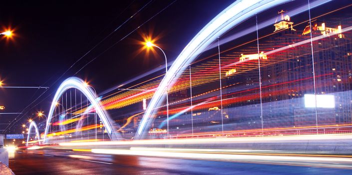 Modern urban landscape at night 