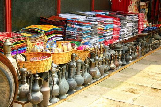 Local items displayed on a street market in Istanbul, Turkey