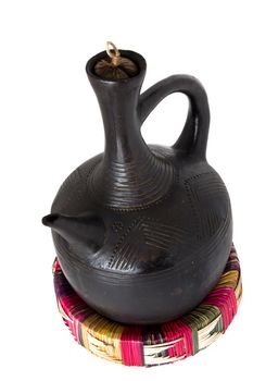 Traditional Ethiopian coffee pot made out of clay