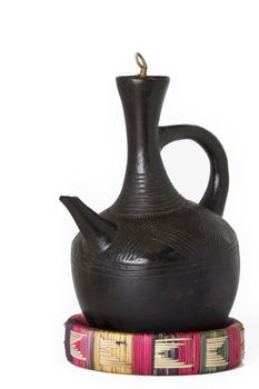 Traditional Ethiopian coffee pot made out of clay