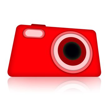 Compact digital photo camera isolated over white background