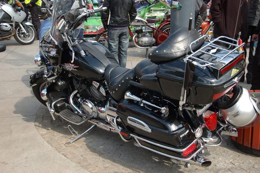 WROCLAW, POLAND - April 16: Motorcycle parade and season opening in Poland. Riders gather to enjoy new season and collect blood for children in hospitals. Yamaha Royal Star on April 16, 2011.