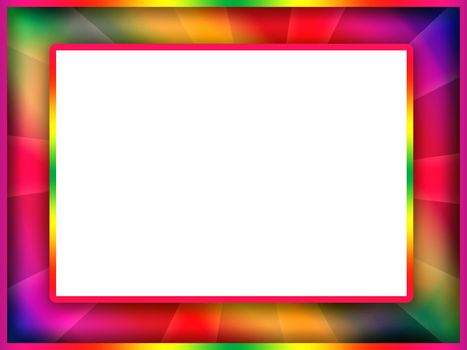 Colorful photo frame with white background inside