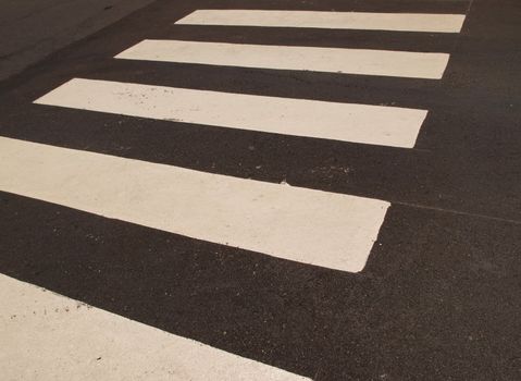 Zebra crossing for pedestrians on the street
