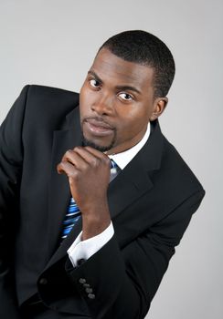 Portrait of a smart African American business man.
