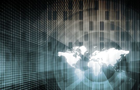 Global Network Concept as a Illustration Art