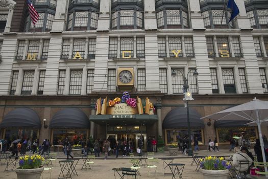 New York, NY - April 08, 2011: Macy's Department Store From 7th Avenue Entrance