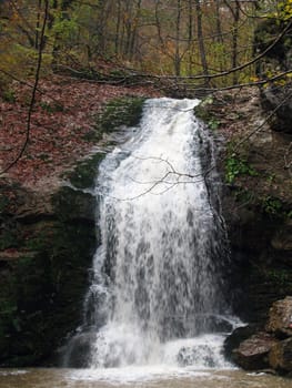 Falls; mountains; caucasus; the river; a stream; splashes; a moisture; a stream; water; rocks; a relief; the nature