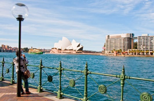 view of the bay and the opera house in Sydney, australia