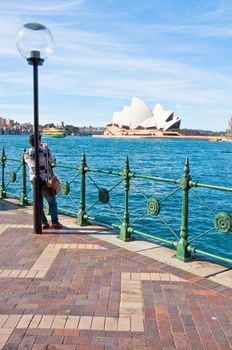 view of the bay and the opera house in Sydney, australia