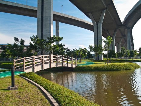 Difference between small and large bridge in public park