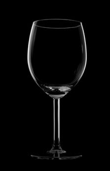 Silhouette of red wine glass isolated on black
