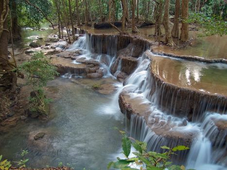 Sixth level of Huay Mae Kamin Waterfall, Khuean Srinagarindra National Park, Kanchanaburi, Thailand
