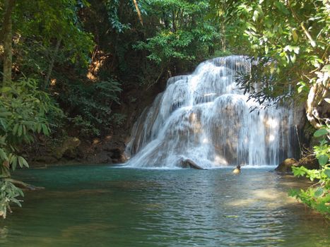 Third level of Huay Mae Kamin Waterfall, Khuean Srinagarindra National Park, Kanchanaburi, Thailand