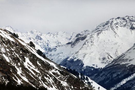 Gorge in mountains. Russia, Caucasus, Cheget Mount