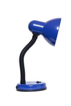 Nice modern blue desk lamp isolated on white background with clipping path