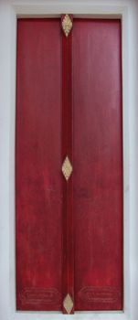 Thai design red door of church