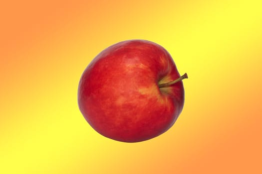 Red juicy apple isolation on a colorful background.