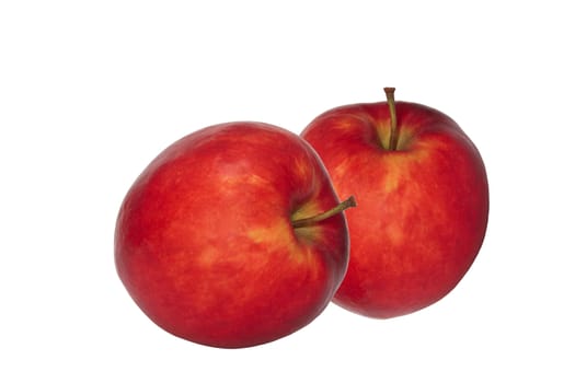 Red juicy apples isolated on a white background.