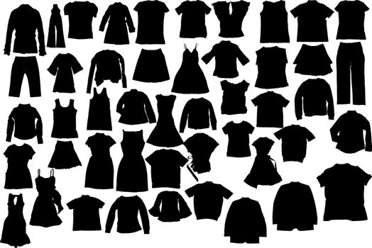 Abstract vector clothes silhuettes illustration