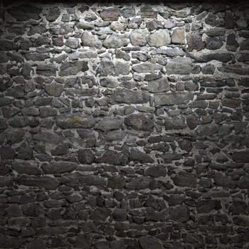 illuminated stone wall made in 3D graphics