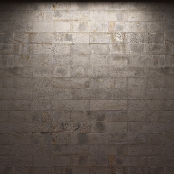 illuminated stone wall made in 3D graphics