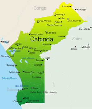 Abstract vector color map of Cabinda country