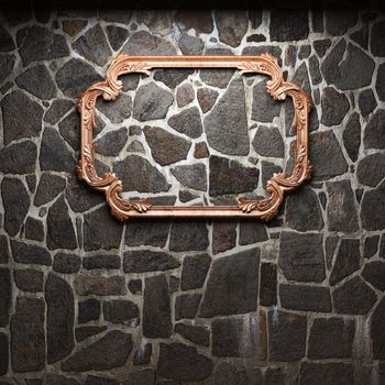 illuminated stone wall and frame made in 3D