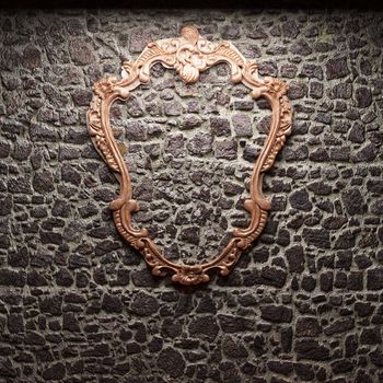 illuminated stone wall and frame made in 3D