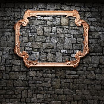 illuminated stone wall and frame made in 3D