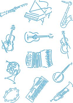 Abstract vector illustration of music instruments