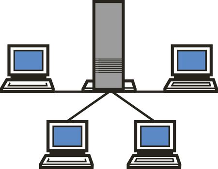 Abstract vector illustration of computers network 