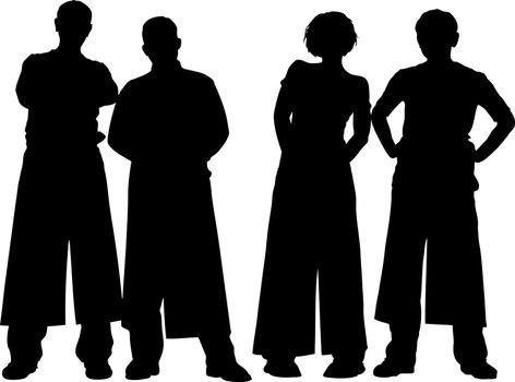 Vector illustration of four people