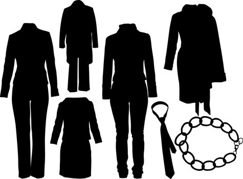 Illustration set of fashion  silhuettes