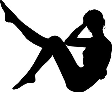 Vector of sexy girl posing silhouette