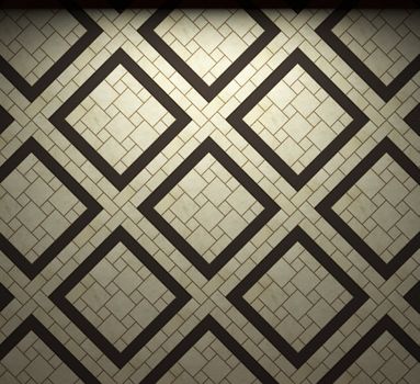 illuminated tile wall made in 3D graphics