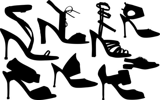 Vector Illustration of fashion women shoes vector
