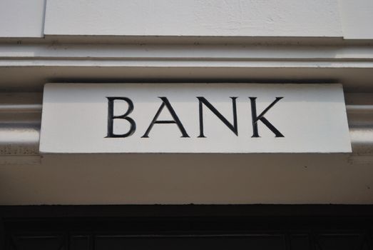 Old fashioned bank sign