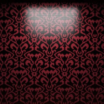 illuminated tile wall made in 3D graphics