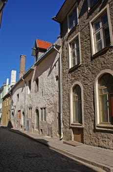 Tallinn. A street in a historical part of old city