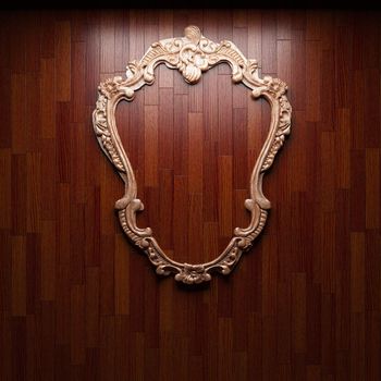 illuminated wooden wall and frame made in 3D