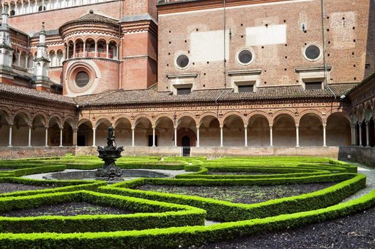 Italian Monastery Certosa di Pavia inner garden