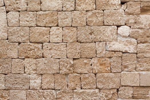 Medieval stone facade in Ippoton (Street of the Knights) in Rhodes Old Town (a Unesco World Heritage Site) in the Dodecanese island of Rhodes, Greece.